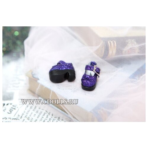 FairyLand Shoes PKFS-10 Pearl-Purple (Туфли сиреневые с блестками для кукол ПукиФи Фейриленд)