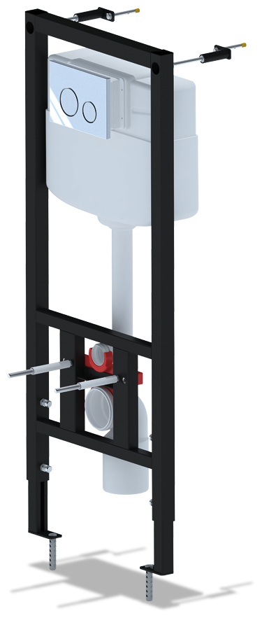 Инсталляция для подвесного унитаза АНИ пласт WCP1131 с клавишей смыва WP1310 механической, пластиковой, глянцевый хром, круглые кнопки