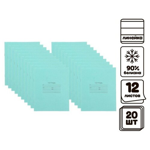 Комплект тетрадей из 20 штук, 12 листов в линию КПК 