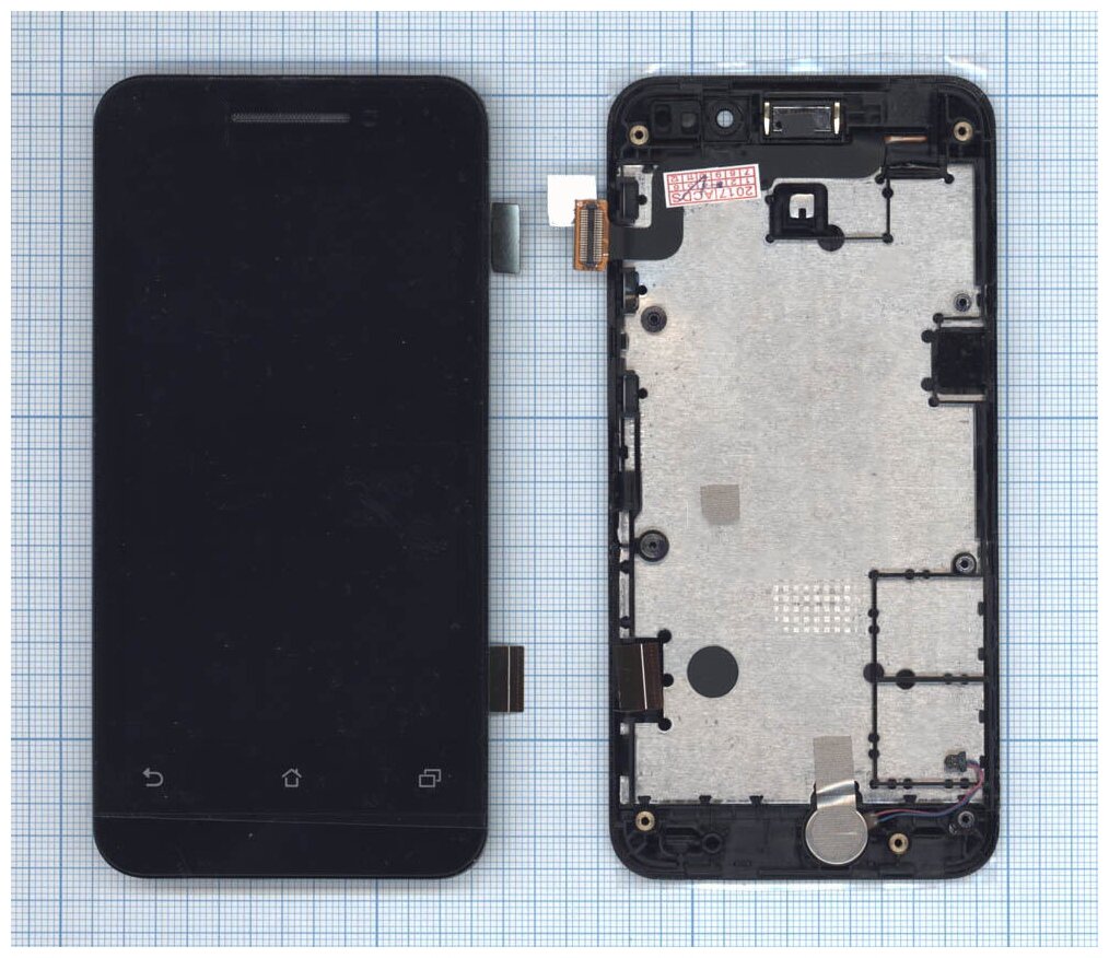 Дисплей (экран) в сборе с тачскрином для Asus ZenFone 4 (A400CG) черный с рамкой