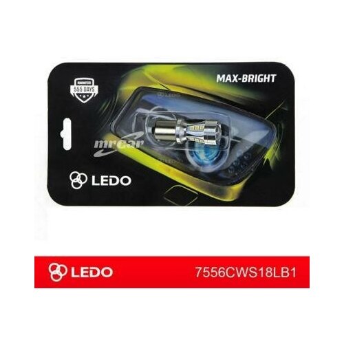 фото Ledo 7556cws18lb1 лампа светодиодная сигнальная p21w ba15s max-bright 12v 6,5w блистер 1 шт