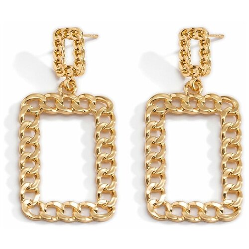 Серьги пусеты Grande Stella, бижутерный сплав, золотой