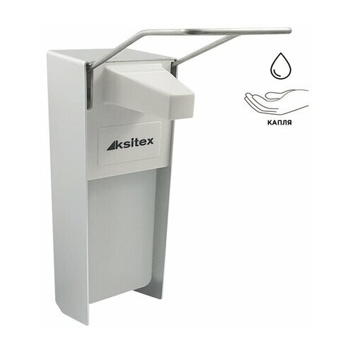 Дозатор локтевой для жидкого мыла и геля-антисептика наливной, 1 л, с еврофлаконом, алюминий, KSITEX, SM-1000 (арт. 604432)