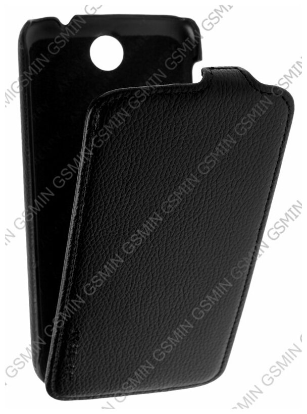 Кожаный чехол для Lenovo A860E Aksberry Protective Flip Case (Черный)