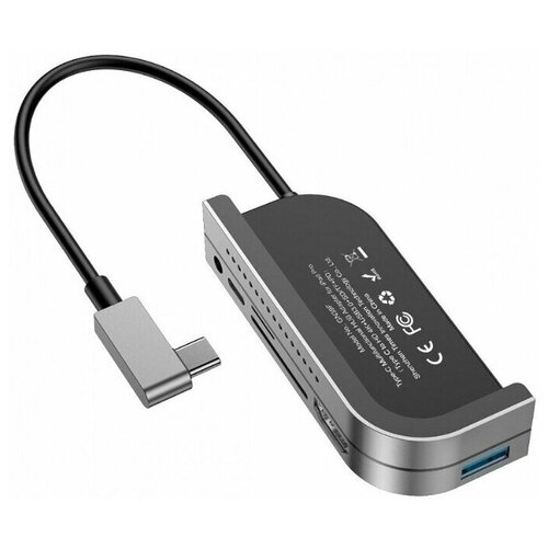 USB Type-C хаб Baseus CAHUB-WJ0G концентратор для iPad выходы USB 30 SDMicroSd AUX HDMI 4K Type-C PDбыстрая зарядка 649000₽