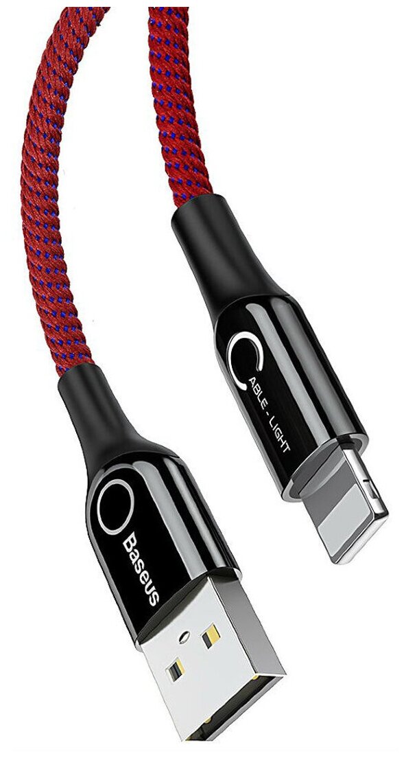 Кабель Baseus C-shaped Light Intelligent power-off Cable 1 м цвет Красный (CALCD-09) CALCD-09