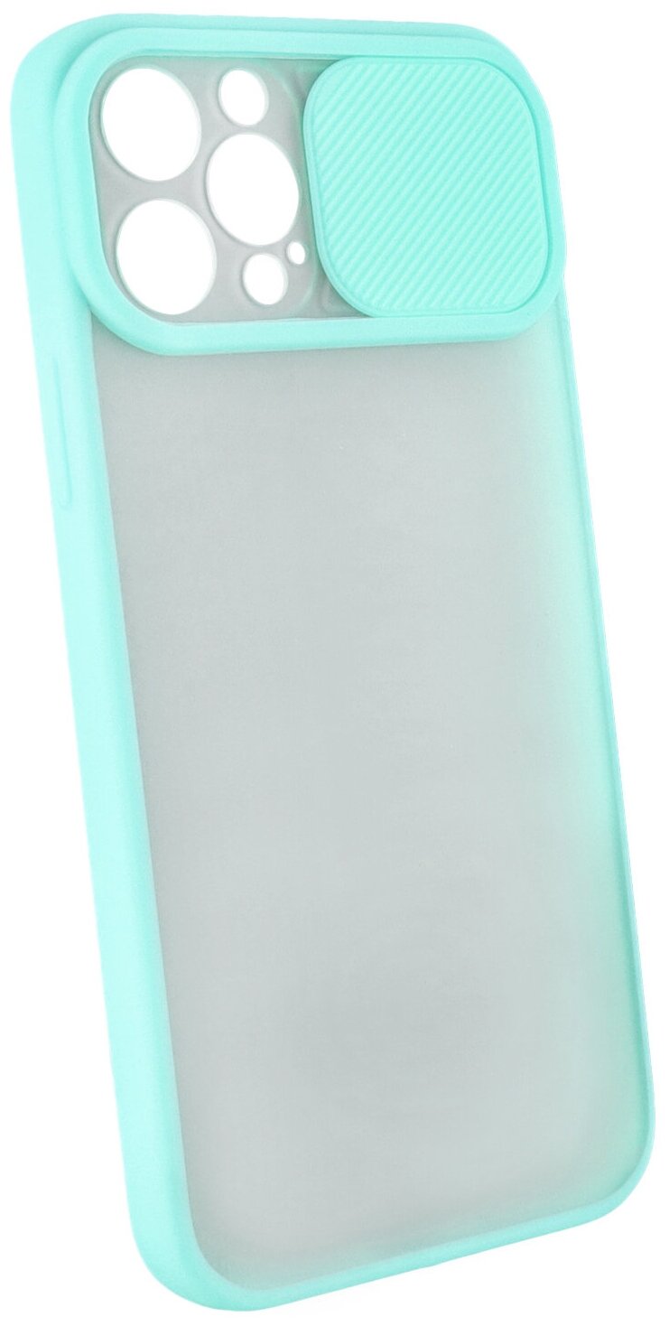 Чехол защитный TPU+PC с крышкой LuxCase для Apple iPhone 12 Pro Max, Голубой, 2 мм - фото №1
