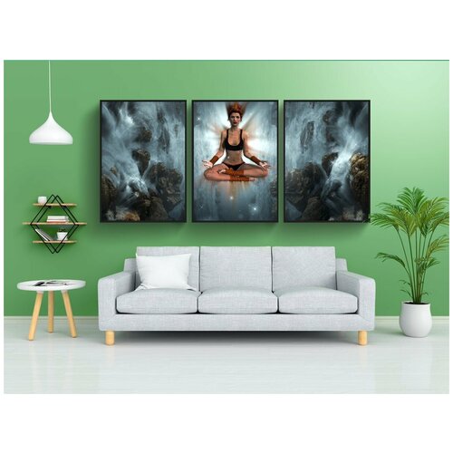 фото Набор модулных постеров для интерьера "фантазия, девочка, медитация" 60x90 см. в тубусе, без рамки lotsprints