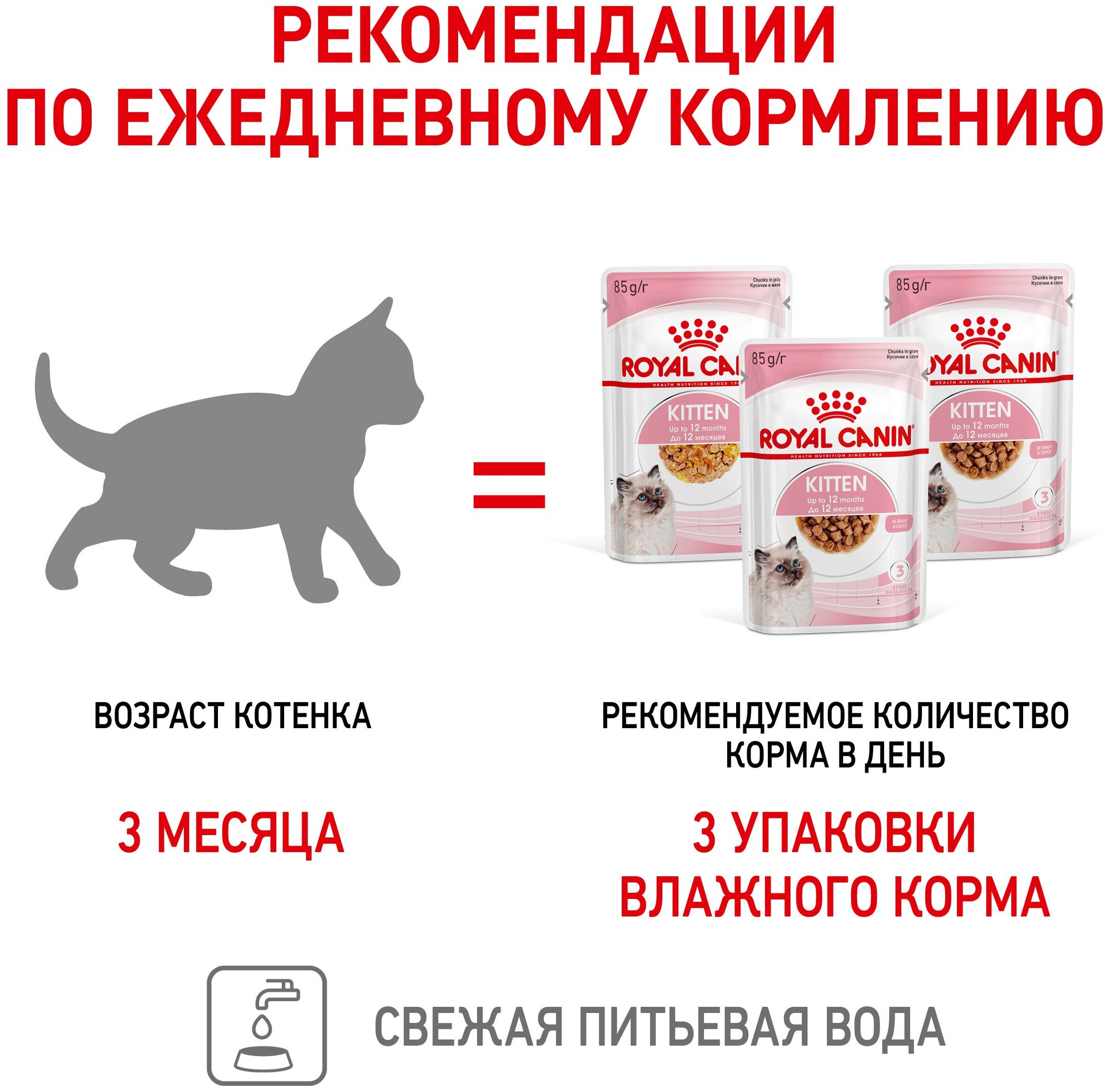 Royal Canin Kitten влажный корм для котят, соус и желе, мультипак (5+5) 10х85 г. - фотография № 4