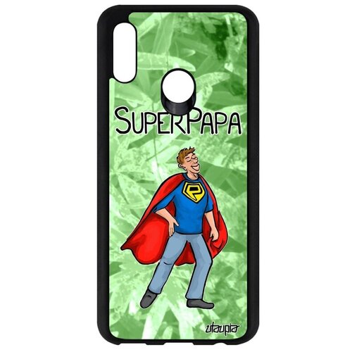 фото Противоударный чехол на телефон // huawei p smart 2019 // "суперпапа" рисунок комикс, utaupia, светло-зеленый