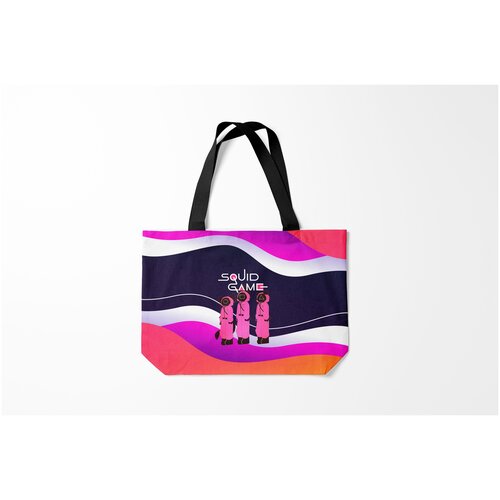фото Сумка-шоппер / 46х35 см / сериалы / игра в кальмара трое из сериала burnettie
