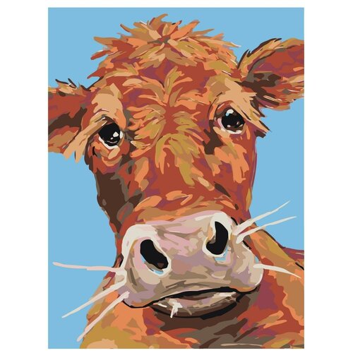 картина по номерам живопись по номерам 60 x 80 a104 рыжий корова животное морда Картина по номерам, Живопись по номерам, 60 x 80, A104, рыжий, корова, животное, морда