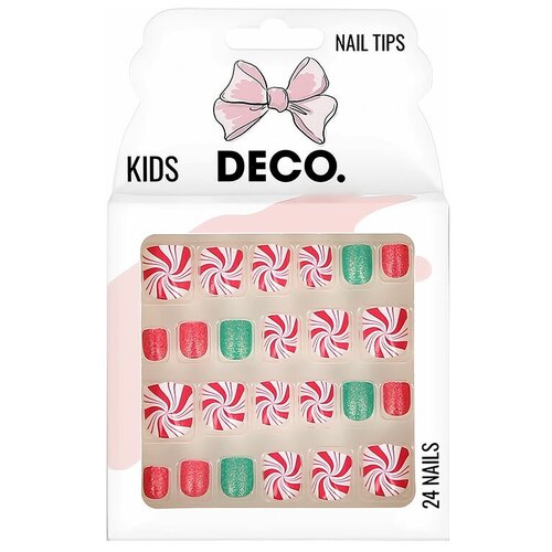 фото Набор детских накладных ногтей deco. kids самоклеящиеся candy 24 шт