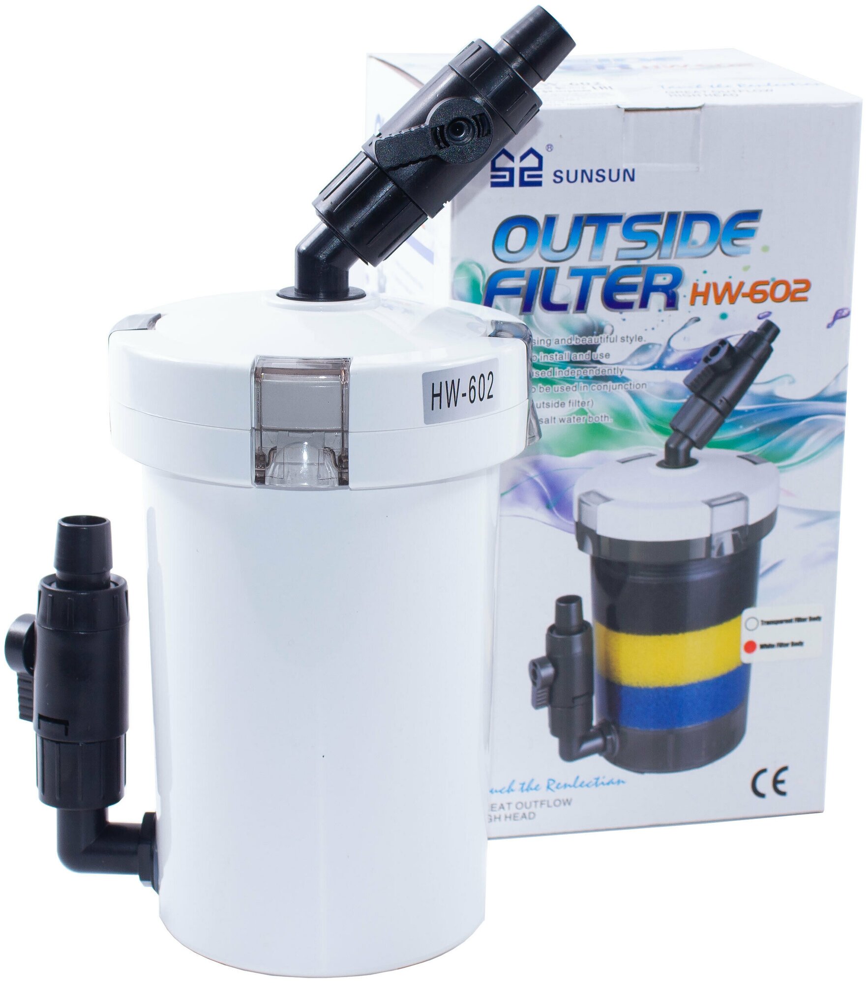 Фильтр внешний для аквариума Sunsun HW-602 (без шлангов, без помпы) (для акв. 25-100 л.)