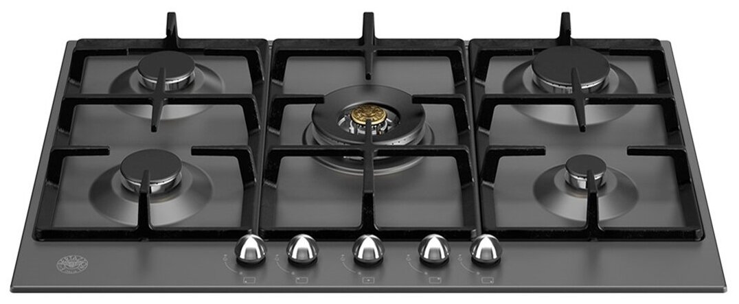 Варочная панель Bertazzoni P755CHERNE газовая, эмаль черная с хромированной фурнитурой