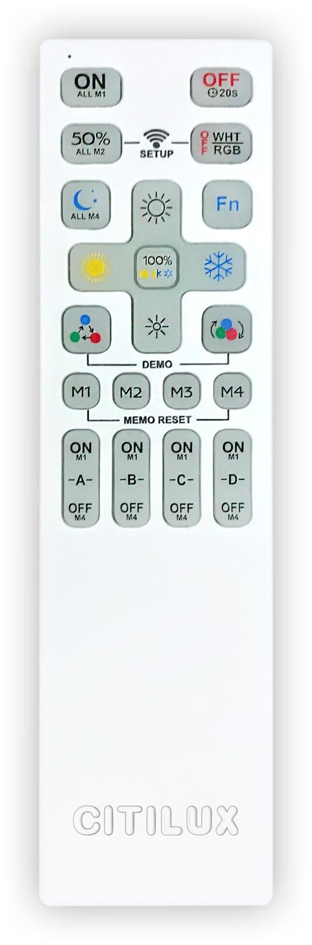 Пульт для умной люстры четырехканальный Citilux CLR5G белый