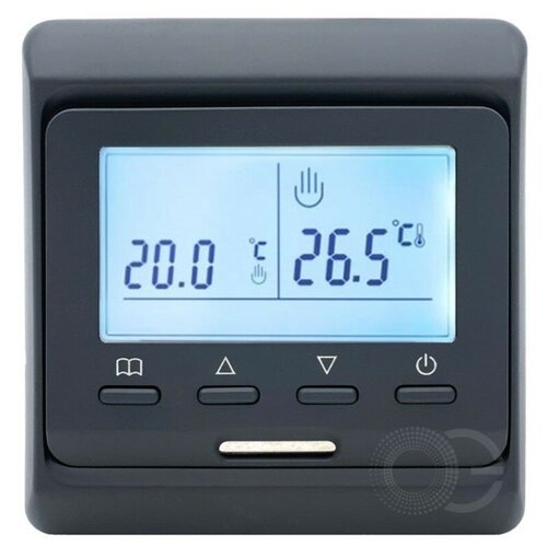 Терморегулятор для теплого пола Varmel E 51.716, программируемый термостат с термодатчиком 3600 Вт, черный