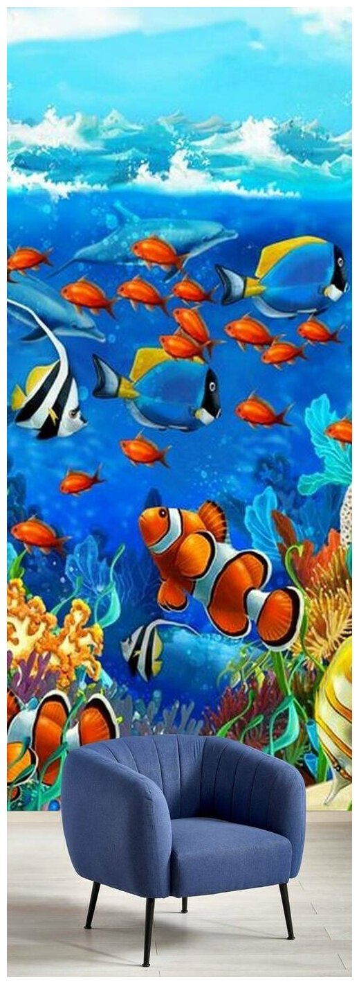 Самоклеящиеся фотообои "Коралловые рифы", размер: 90x210 см - фотография № 2