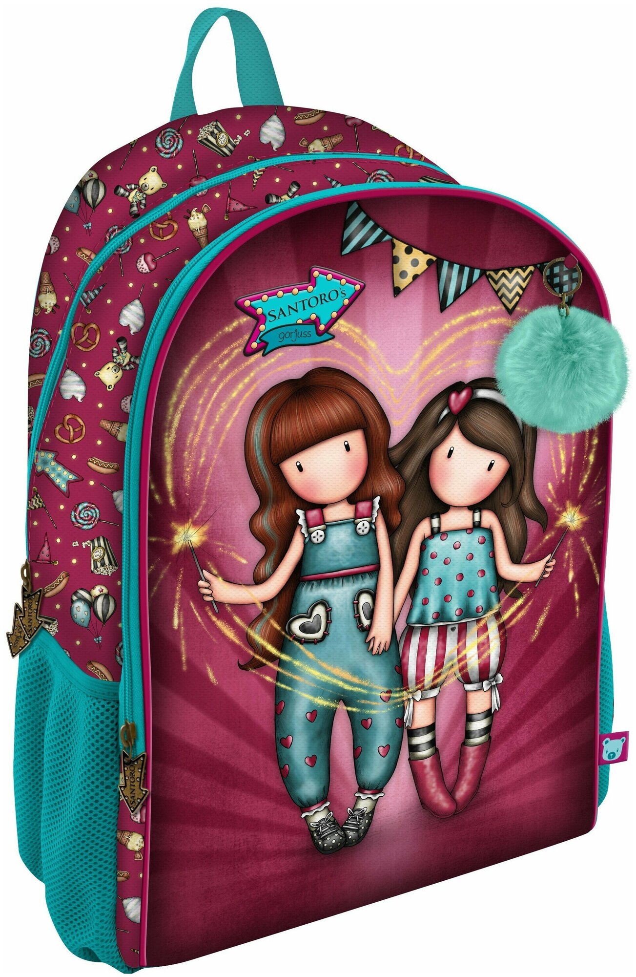 Santoro London Школьный рюкзак с двумя отделениями Fairground - Fireworks