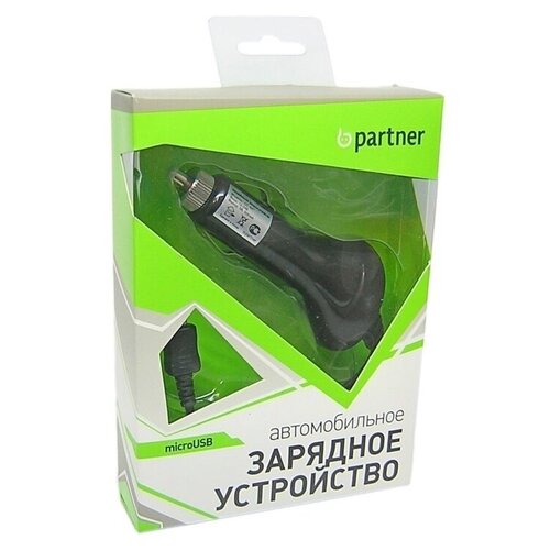 Автомобильное зарядное устройство Partner microUSB, 1А автомобильное зарядное устройство hama h 183248 microusb 2 4а черный