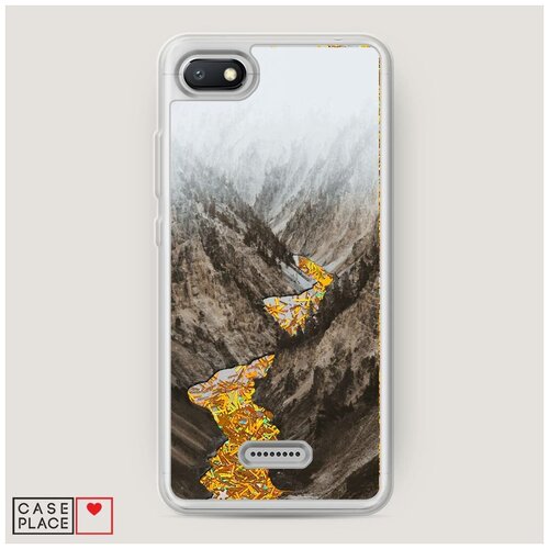 фото Чехол жидкий с блестками xiaomi redmi 6a горная река case place