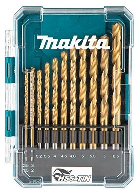 Набор сверл по металлу MAKITA HSS-TiN Economy, 13 шт. (1.5-6.5 мм, шаг 0.5 мм)