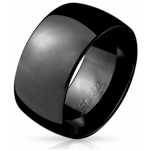 Мужское широкое кольцо из стали черного цвета