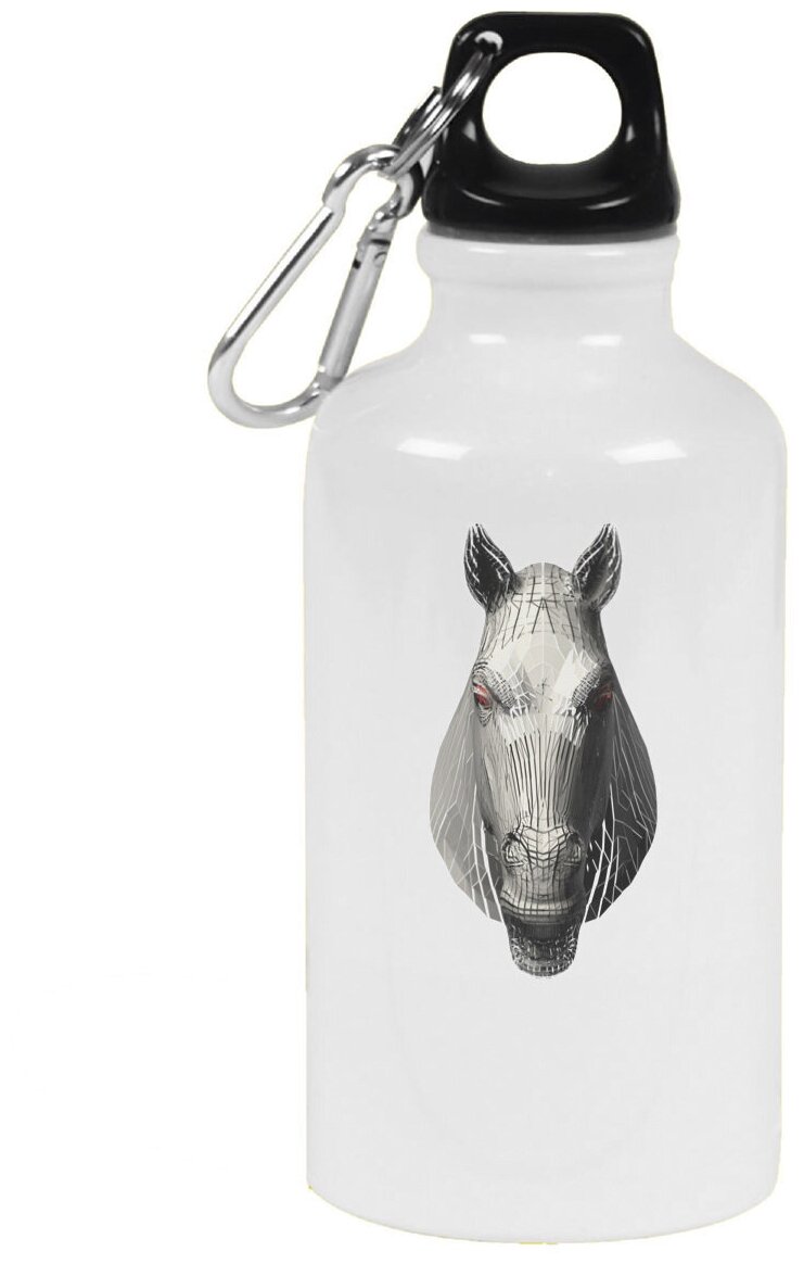 Бутылка с карабином CoolPodarok Лошадь геометрические линии
