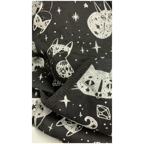 фото Худи женская с капюшоном с принтами коты размер 48 karim