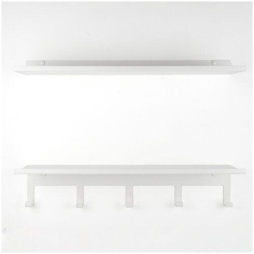 Полка для ванной двухъярусная с крючками 