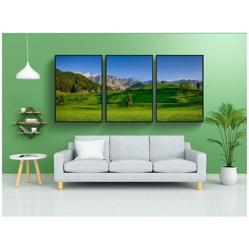 фото Набор модулных постеров для интерьера "луг, холм, пейзаж" 60x90 см. в тубусе, без рамки lotsprints