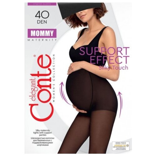 Колготки Conte elegant MOMMY, 40 den, размер 2/S, черный колготки sisi инчимэй 40 den с ластовицей завышенная талия полуматовые размер 5 коричневый