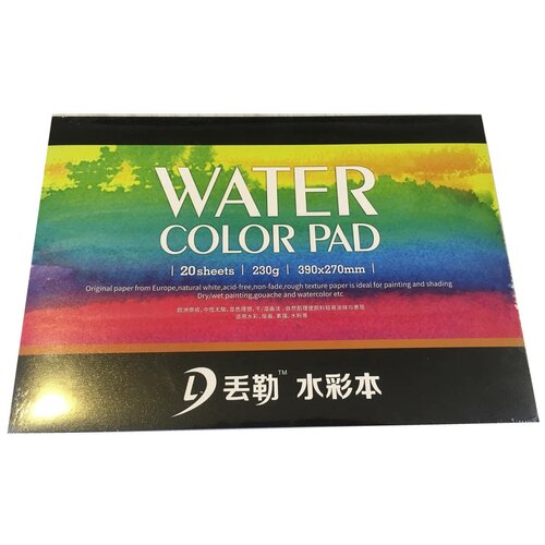 POTENTATE Склейка Dwurer Watercolor Pad, 20 листов, формат 390 x 270 mm, бумага 230 г/м