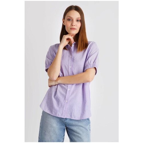 Блузка BAON Рубашка в полоску с рукавами-фонариками Baon B1922001, размер: XL, зеленый