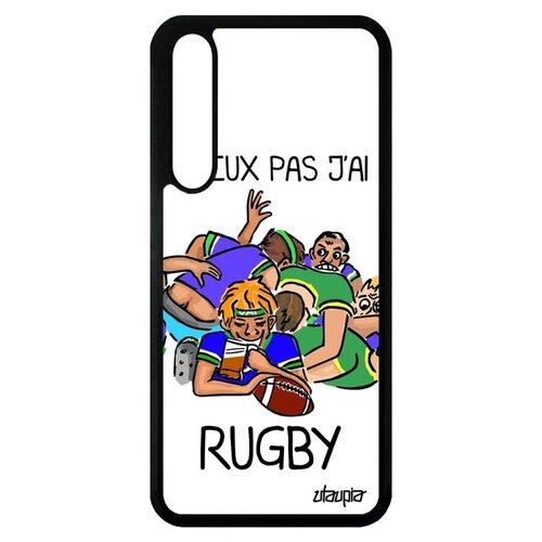 фото Противоударный чехол на телефон // huawei p20 pro // "не могу - у меня регби!" юмор картинка, utaupia, белый