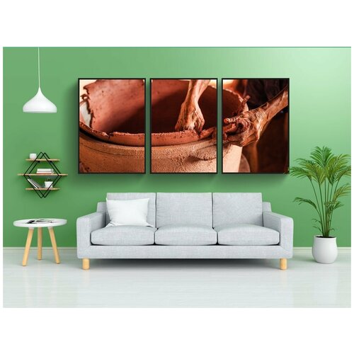 фото Набор модулных постеров для интерьера "керамика, ремесло, рабочие" 60x90 см. в тубусе, без рамки lotsprints