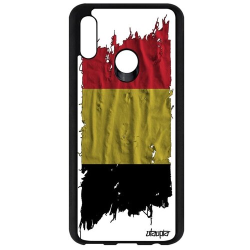 фото Дизайнерский чехол для // huawei p smart 2019 // "флаг бельгии на ткани" патриот государственный, utaupia, белый