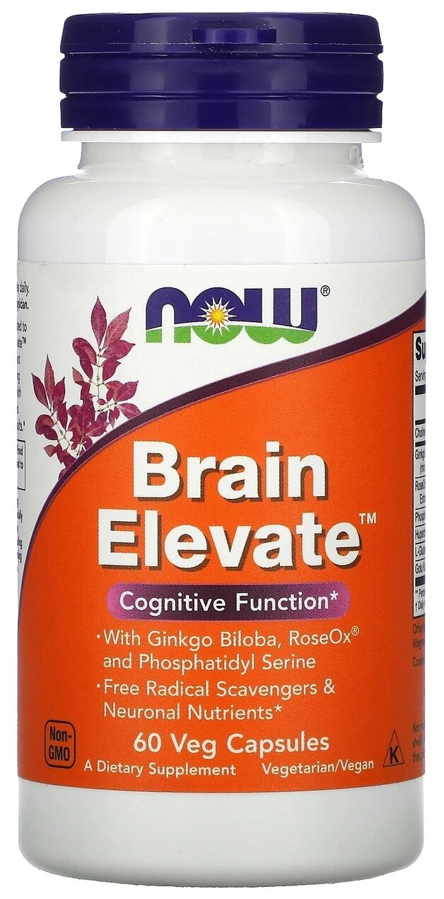 Капсулы NOW Brain Elevate, 150 г, 60 шт.