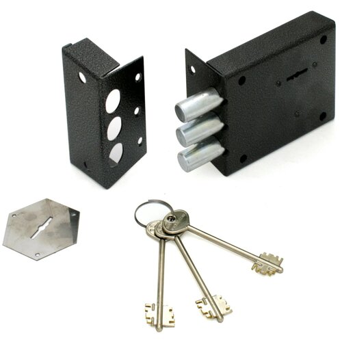 Замок накладной сувальдный Kerberos 115.11.003/3, серый, 1 шт.