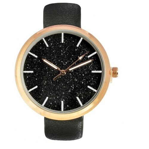 фото Часы наручные женские "космос", циферблат d=3.3 см, черые