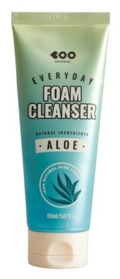 DEARBOO. Очищающая ежедневная пенка с алоэ вера, ALOE EVERYDAY FOAM CLEANSER 150 мл.