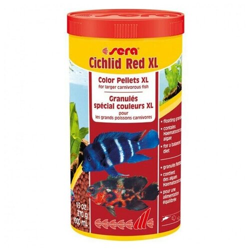 Корм для рыб цихлид Cichlids red XL 1000мл