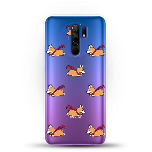 фото Силиконовый чехол корги с шарфом на xiaomi redmi 9 andy & paul