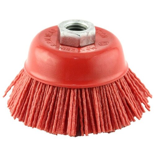 Щетка чашечная из нейлона ф100хМ14 С красный абразив