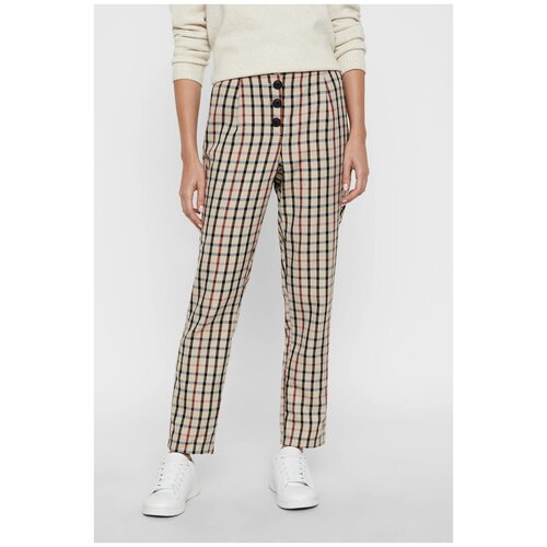 фото Брюки в клетку 10220s5 бежевый s vero moda