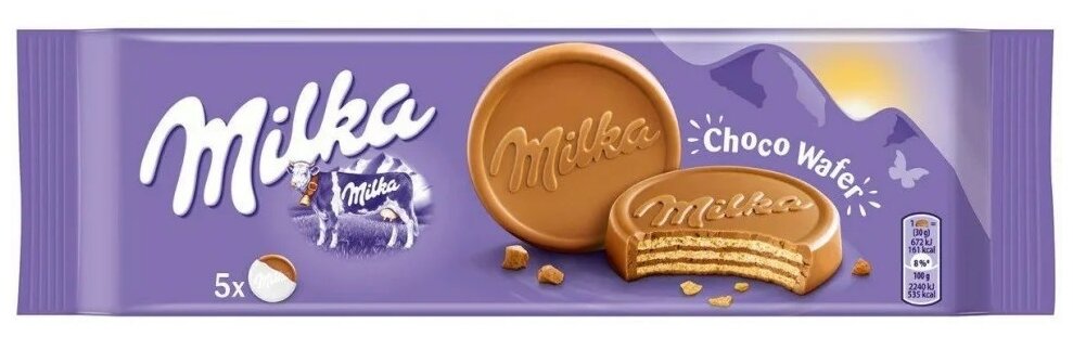 Вафли Milka Choco Wafer, 150 г, 5 шт. в уп.