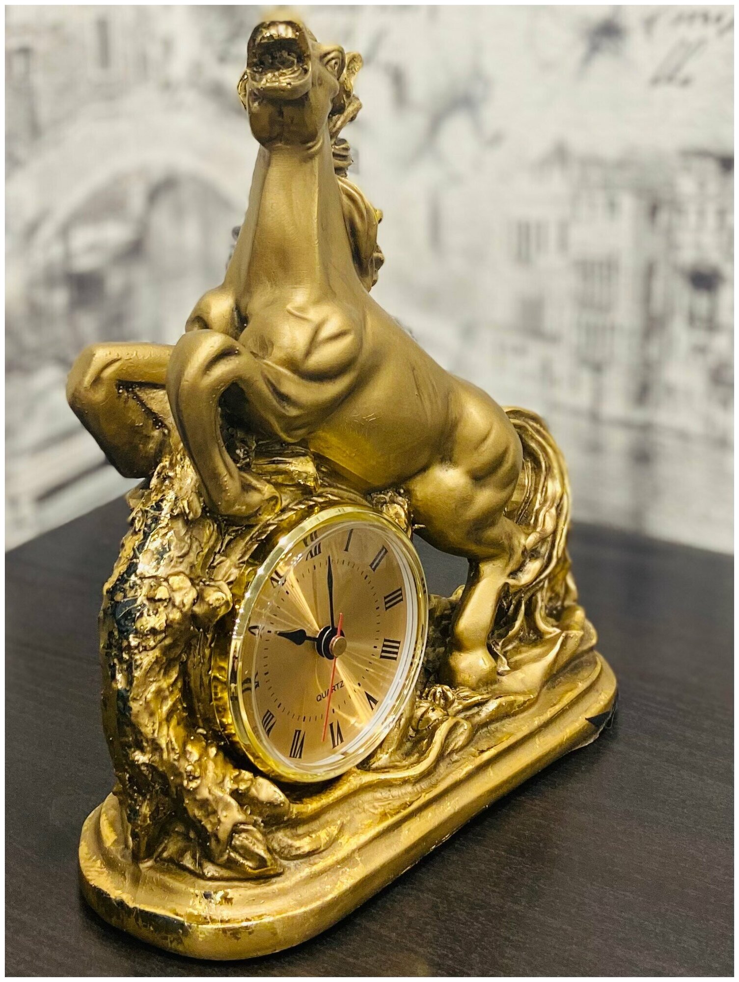 Хорошие сувениры Часы "Лошадь" 22см, бронза