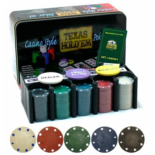 Набор для покера с сукном Holdem Lite (200) настольная игра partida набор для покера holdem light на 200 фишек c номиналом