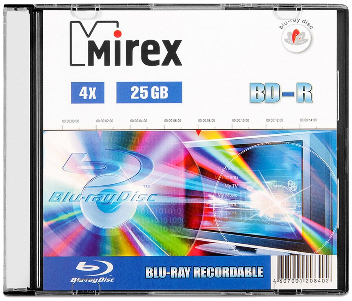 Диск BD-R 25 Gb Mirex 4x Slim box, 1 шт.