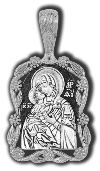 Подвеска-иконка из черненого серебра Божией Матери Владимирская Юз Елизавета 18428 